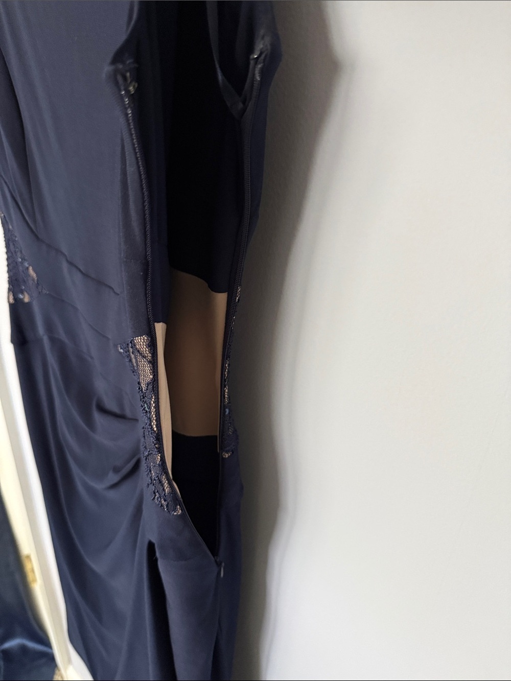 Lauren Ralph Lauren Navy Dress with Lace Insets - Picture 3 of 13